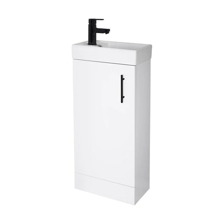 Freehay Compact Cloakroom Vanity Basin Unit, 400mm - Choice of Mount Type, Colour and Handle Finish