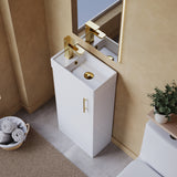 Compact Cloakroom Vanity Basin Unit, 400mm - Choice of Mount Type, Colour and Handle Finish