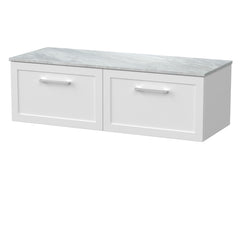[BFSH122GMT2] Stonnall Traditional Wall Hung 2 Drawer 1200mm Vanity Unit with Grey Marble Top - Choice of Colour - Cutout
