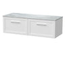 [BFSH122GMT2] Stonnall Traditional Wall Hung 2 Drawer 1200mm Vanity Unit with Grey Marble Top - Choice of Colour - Cutout