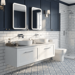 [BFSH122GMT2] Stonnall Traditional Wall Hung 2 Drawer 1200mm Vanity Unit with Grey Marble Top - Choice of Colour - Lifestyle 3