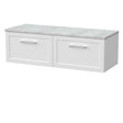 [BFSH122LBG2] Stonnall Traditional Wall Hung 2 Drawer 1200mm Vanity Unit with Bellato Grey Laminate Worktop - Choice of Colour - Cutout