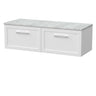 [BFSH122LBG2] Stonnall Traditional Wall Hung 2 Drawer 1200mm Vanity Unit with Bellato Grey Laminate Worktop - Choice of Colour - Cutout