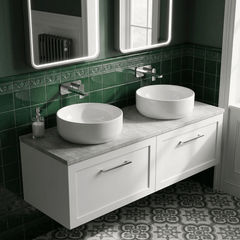[BFSH122LBG2] Stonnall Traditional Wall Hung 2 Drawer 1200mm Vanity Unit with Bellato Grey Laminate Worktop - Choice of Colour - Lifestyle 2