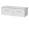 [BFSH122LSWG2] Stonnall Traditional Wall Hung 2 Drawer 1200mm Vanity Unit with White Sparkle Laminate Worktop - Choice of Colour - Cutout