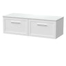 [BFSH122WMT2] Stonnall Traditional Wall Hung 2 Drawer 1200mm Vanity Unit with White Marble Top - Choice of Colour - Cutout