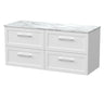 [BFSH124CMT2] Stonnall Traditional Wall Hung 4 Drawer 1200mm Vanity Unit with Carrera Marble Top - Choice of Colour - Cutout