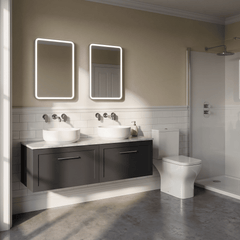 [BFSH1422GMT2] Stonnall Traditional Wall Hung 2 Drawer 1200mm Vanity Unit with Grey Marble Top - Choice of Colour - Lifestyle 3