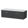 [BFSH1422LBG2] Stonnall Traditional Wall Hung 2 Drawer 1200mm Vanity Unit with Bellato Grey Laminate Worktop - Choice of Colour - Cutout