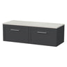 [BFSH1422LSWG2] Stonnall Traditional Wall Hung 2 Drawer 1200mm Vanity Unit with White Sparkle Laminate Worktop - Choice of Colour - Cutout