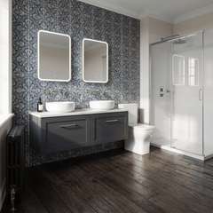 [BFSH1422WMT2] Stonnall Traditional Wall Hung 2 Drawer 1200mm Vanity Unit with White Marble Top - Choice of Colour - Lifestyle 3