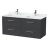 [BFSH1424WS2] Stonnall Traditional Wall Hung 4 Drawer 1200mm Vanity Unit with White Marble Top and Basin - Choice of Colour - Cutout