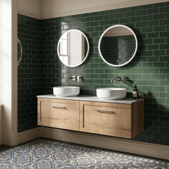 [BFSH1822GMT2] Stonnall Traditional Wall Hung 2 Drawer 1200mm Vanity Unit with Grey Marble Top - Choice of Colour - Lifestyle 1