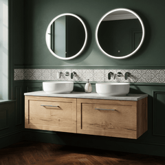 [BFSH1822LBG2] Stonnall Traditional Wall Hung 2 Drawer 1200mm Vanity Unit with Bellato Grey Laminate Worktop - Choice of Colour - Lifestyle 2