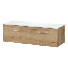[BFSH1822WMT2] Stonnall Traditional Wall Hung 2 Drawer 1200mm Vanity Unit with White Marble Top - Choice of Colour - Cutout