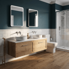 [BFSH1822WMT2] Stonnall Traditional Wall Hung 2 Drawer 1200mm Vanity Unit with White Marble Top - Choice of Colour - Lifestyle 1