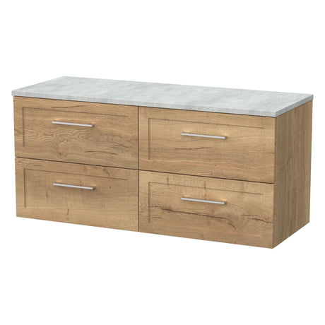 [BFSH1824LBG2] Stonnall Traditional Wall Hung 4 Drawer 1200mm Vanity Unit with Bellato Grey Laminate Worktop - Choice of Colour - Cutout