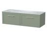 [BFSH3122GMT2] Stonnall Traditional Wall Hung 2 Drawer 1200mm Vanity Unit with Grey Marble Top - Choice of Colour - Cutout