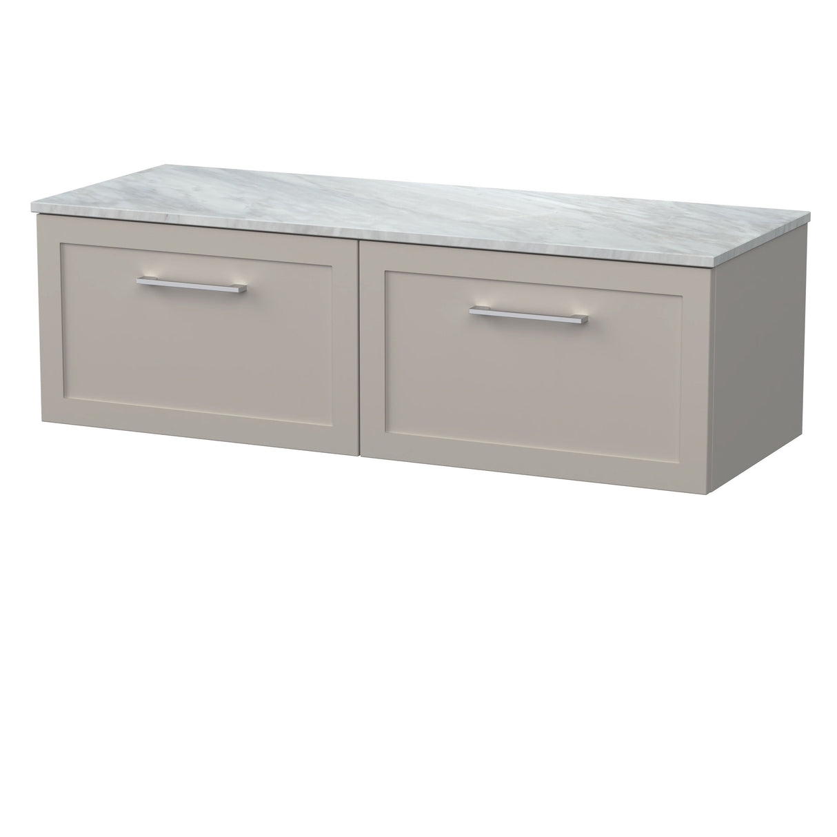 [BFSH3222GMT2] Stonnall Traditional Wall Hung 2 Drawer 1200mm Vanity Unit with Grey Marble Top - Choice of Colour - Cutout