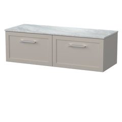 [BFSH3222GMT2] Stonnall Traditional Wall Hung 2 Drawer 1200mm Vanity Unit with Grey Marble Top - Choice of Colour - Cutout