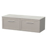 [BFSH3222LSWG2] Stonnall Traditional Wall Hung 2 Drawer 1200mm Vanity Unit with White Sparkle Laminate Worktop - Choice of Colour - Cutout
