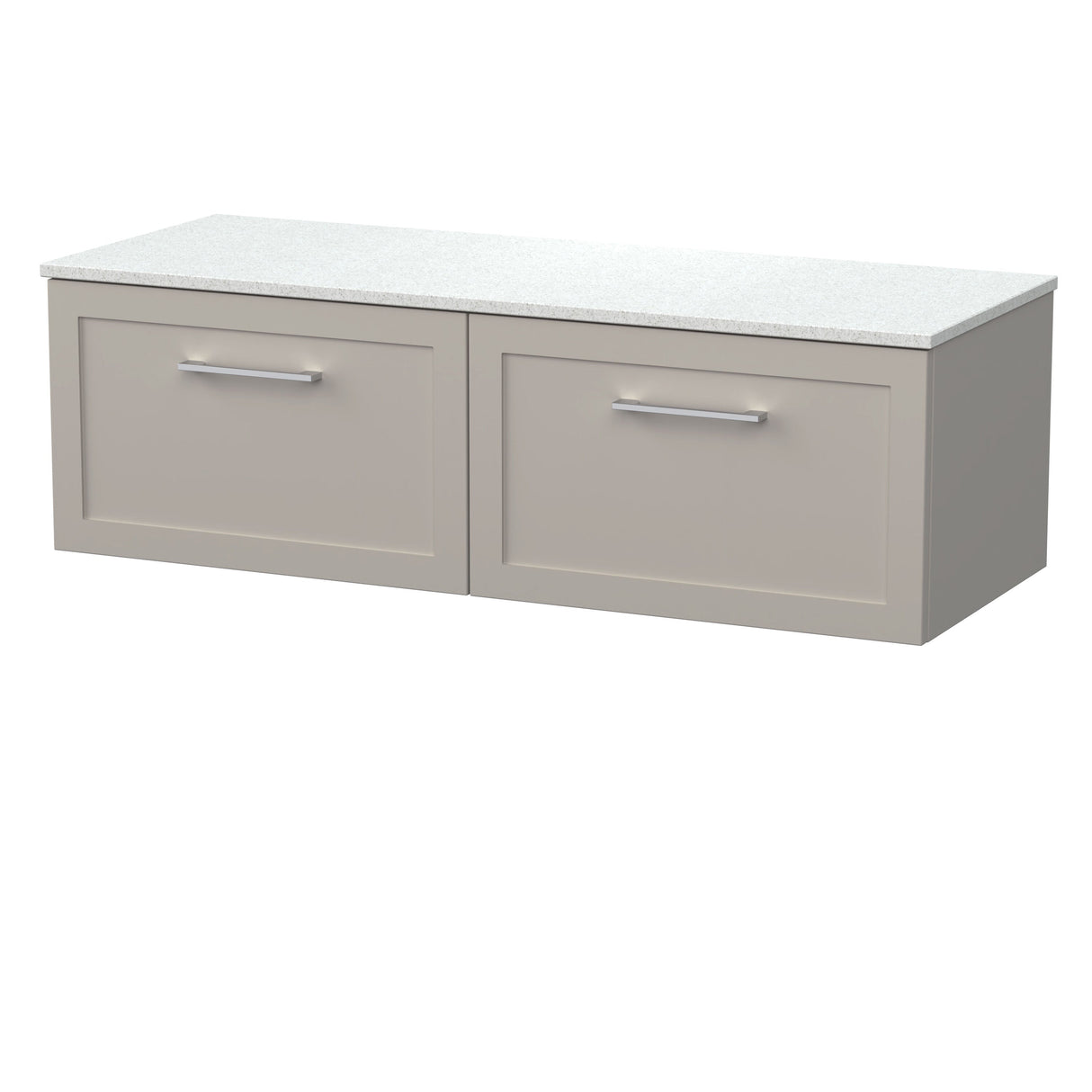 [BFSH3222WMT2] Stonnall Traditional Wall Hung 2 Drawer 1200mm Vanity Unit with White Marble Top - Choice of Colour - Cutout