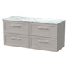[BFSH3224CMT2] Stonnall Traditional Wall Hung 4 Drawer 1200mm Vanity Unit with Carrera Marble Top - Choice of Colour - Cutout