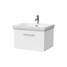 [BFSL122A] Pershall Contemporary Wall Hung 1 Drawer Vanity Unit with Traditional 1 Tap Hole Fireclay Basin - Choice of Size and Colour - Cutout