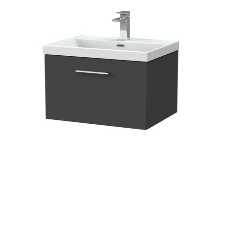 [BFSL1422E] Pershall Contemporary Wall Hung 1 Drawer Vanity Unit with Thin-Edge Ceramic Basin - Choice of Size and Colour - Cutout