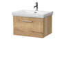 [BFSL1822A] Pershall Contemporary Wall Hung 1 Drawer Vanity Unit with Traditional 1 Tap Hole Fireclay Basin - Choice of Size and Colour - Cutout
