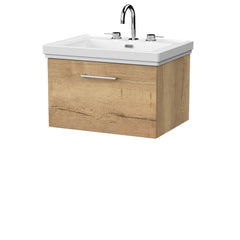 [BFSL1822B] Pershall Contemporary Wall Hung 1 Drawer Vanity Unit with Traditional 3 Tap Hole Fireclay Basin - Choice of Size and Colour - Cutout