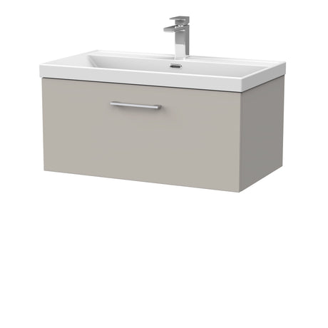 [BFSL3225E] Pershall Contemporary Wall Hung 1 Drawer Vanity Unit with Thin-Edge Ceramic Basin - Choice of Size and Colour - Cutout