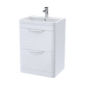 [BFWA001A] Aldershawe Contemporary 2 Drawer Floor Standing Vanity Unit with Basin, 600mm, Choice of Colour - Cutout