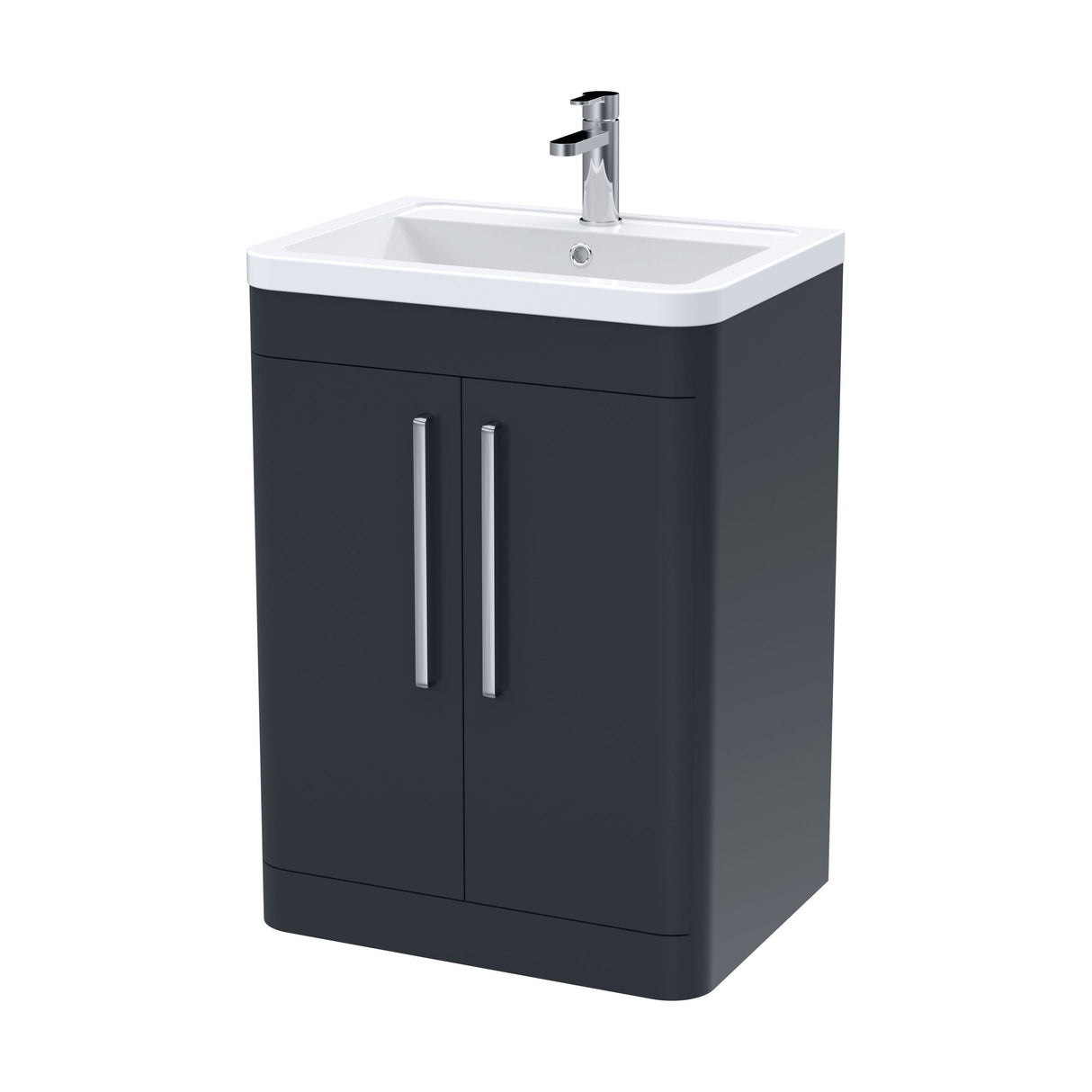 [BFWA1410A] Aldershawe Modern Bathroom Floor Standing 2 Soft Close Door Vanity Basin Unit - Choice of Basin, Colour and Size - Cutout