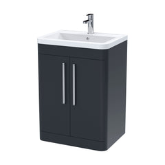 [BFWA1410A] Aldershawe Modern Bathroom Floor Standing 2 Soft Close Door Vanity Basin Unit - Choice of Basin, Colour and Size - Cutout