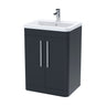 [BFWA1410A] Aldershawe Modern Bathroom Floor Standing 2 Soft Close Door Vanity Basin Unit - Choice of Basin, Colour and Size - Cutout
