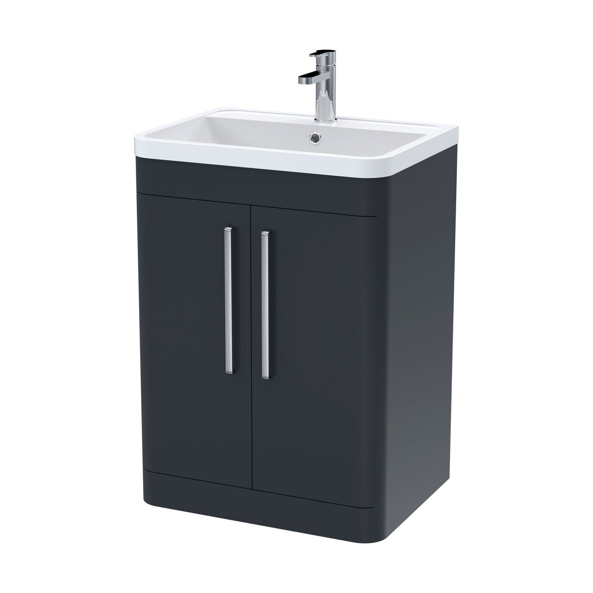 [BFWA1410] Aldershawe Modern Bathroom Floor Standing 2 Soft Close Door Vanity Basin Unit - Choice of Basin, Colour and Size - Cutout
