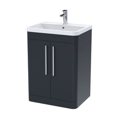 [BFWA1410] Aldershawe Modern Bathroom Floor Standing 2 Soft Close Door Vanity Basin Unit - Choice of Basin, Colour and Size - Cutout