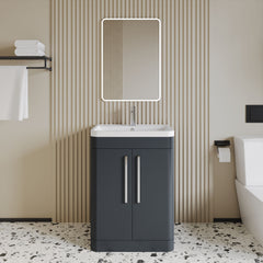 [BFWA1410] Aldershawe Modern Bathroom Floor Standing 2 Soft Close Door Vanity Basin Unit - Choice of Basin, Colour and Size - Lifestyle 1