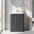 [BFWA1410] Aldershawe Modern Bathroom Floor Standing 2 Soft Close Door Vanity Basin Unit - Choice of Basin, Colour and Size - Silo