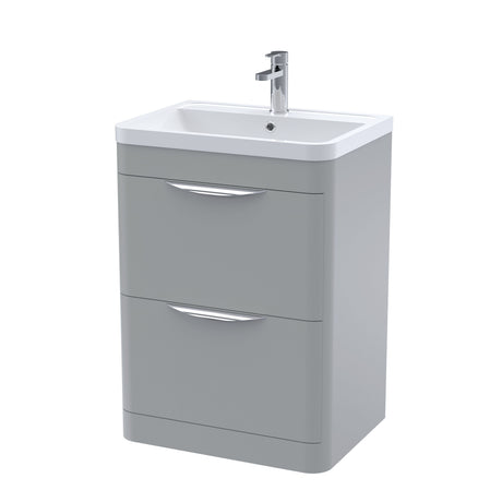 [BFWA201] Aldershawe Contemporary 2 Drawer Floor Standing Vanity Unit with Basin, Choice of Size and Colour - Cutout