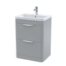[BFWA201] Aldershawe Contemporary 2 Drawer Floor Standing Vanity Unit with Basin, Choice of Size and Colour - Cutout
