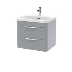 BFWA202B Aldershawe Contemporary 2 Drawer Wall Hung Vanity Unit with Thin-Edge Basin - Choice of Size and Colour - Cutout