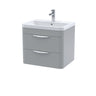 [BFWA202] Aldershawe Modern 2-Drawer Wall Hung Vanity Unit with Polymarble Basin, Choice of Size and Colour - Cutout