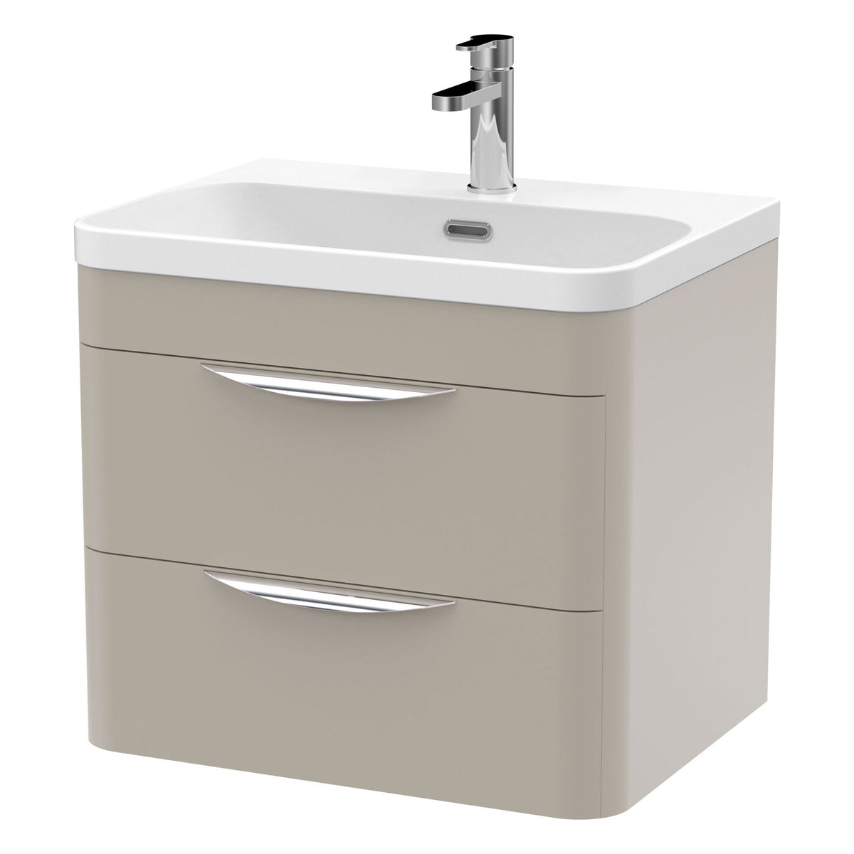 BFWA3202B Aldershawe Contemporary 2 Drawer Wall Hung Vanity Unit with Thin-Edge Basin - Choice of Size and Colour - Cutout