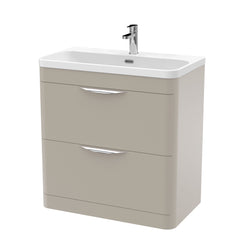 BFWA3204B Aldershawe Contemporary 2 Drawer Floor Standing Vanity Unit with Ceramic Basin - Choice of Size and Colour - Cutout
