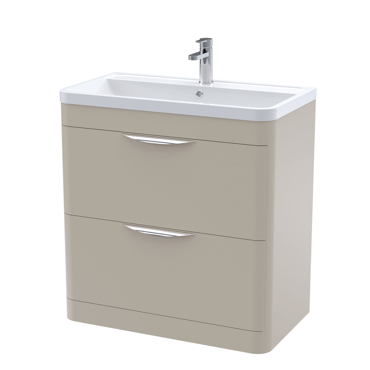 [BFWA3204] Aldershawe Contemporary 2 Drawer Floor Standing Vanity Unit with Basin, Choice of Size and Colour - Cutout