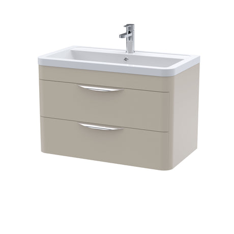 [BFWA3205A] Aldershawe Contemporary 2 Drawer Wall Hung Vanity Unit with Ceramic Basin, 800mm, Choice of Colour - Cutout