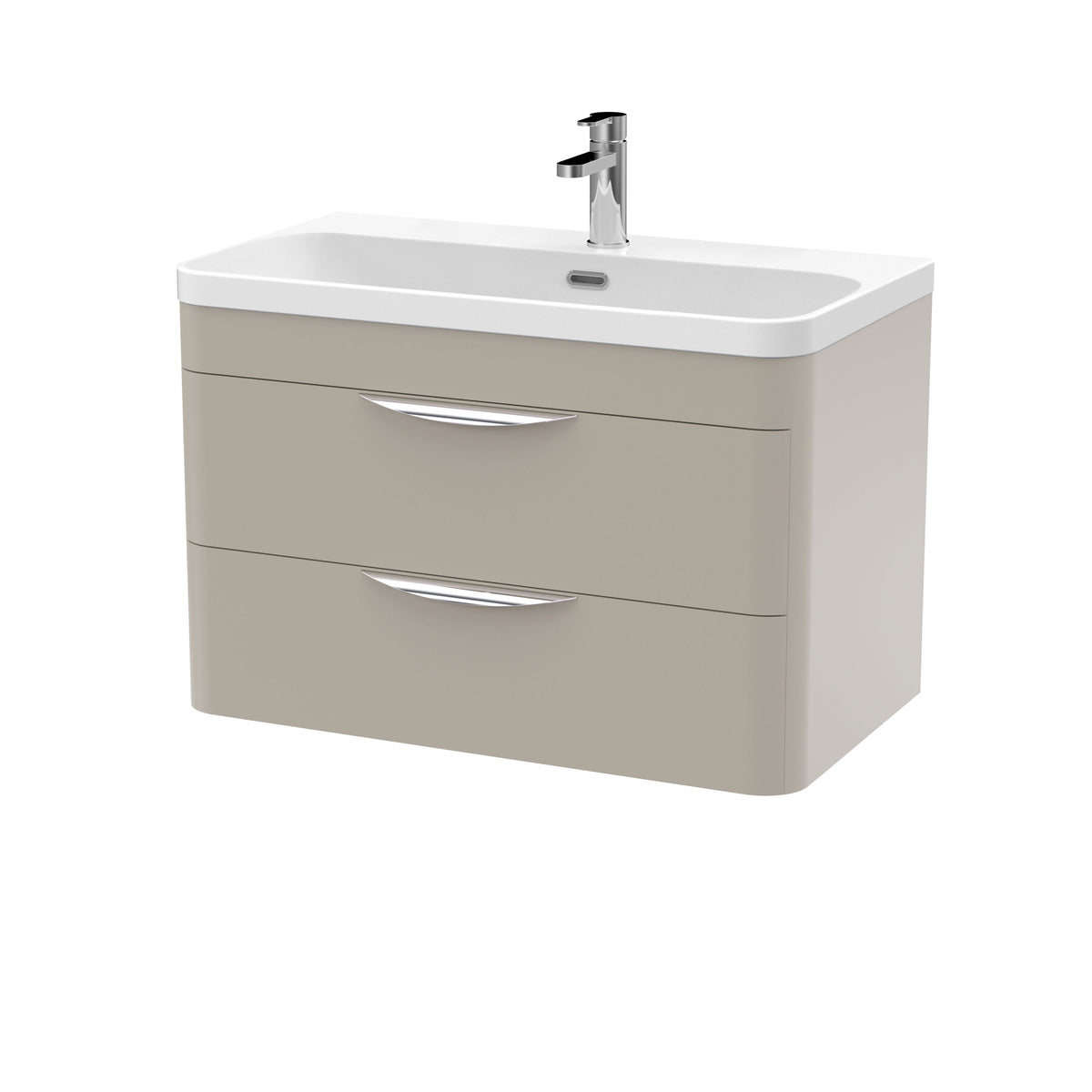 BFWA3205B Aldershawe Contemporary 2 Drawer Wall Hung Vanity Unit with Thin-Edge Basin - Choice of Size and Colour - Cutout