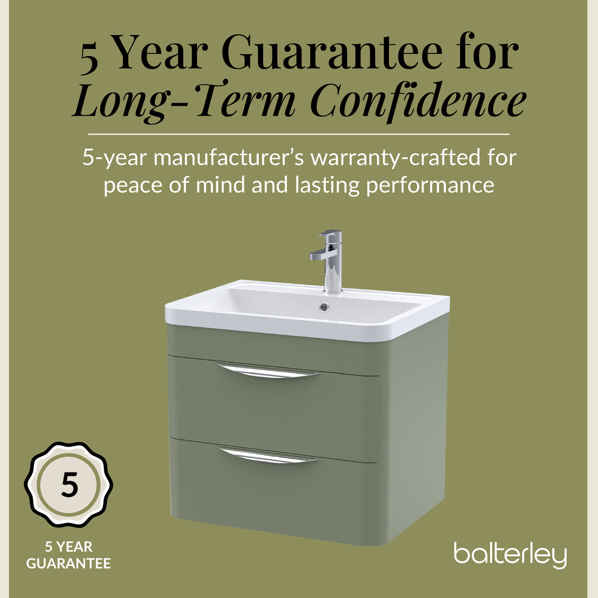 Modern 2-Drawer Wall Hung Vanity Basin Unit with Ceramic Basin - 600mm